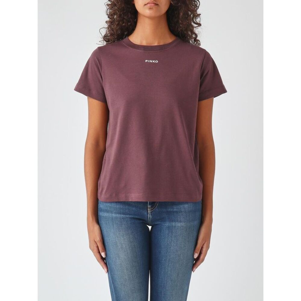 Pinko Women Pinko Cotton Short-Sleeve T-Shirt With Contrast Logo